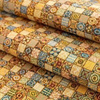 Гобелен гостиный 513-02-32 коричнево-голубой мозаика