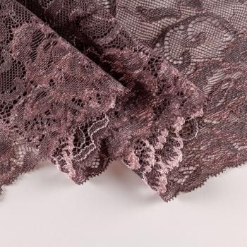 Кружево эластичное 200 мм Ф01-0065 шоколадно-розовый