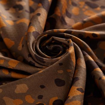 Вискоза жаккардовая 009-15055 коричнево-бежевый принтованный