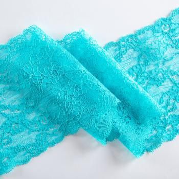 Кружево эластичное 140 мм Ф01-0088 бирюзово-зеленый