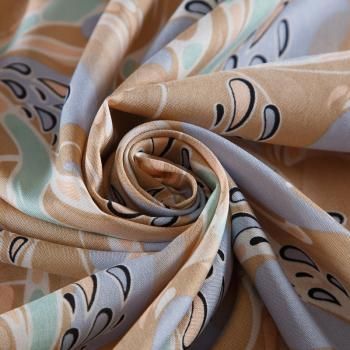 Штапель 069-17433 бежевый принтованный