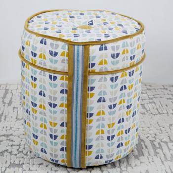 Пуф круглый D 30 см H 35 см горчичный 521267 