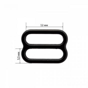 Пряжка регулятор для бюстгальтера 12 мм металл 4 шт GB01-12-черный 