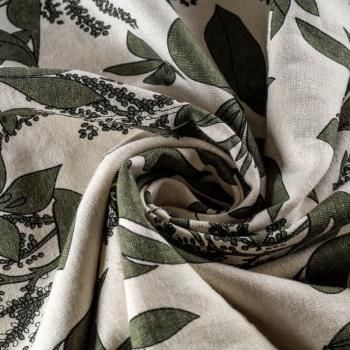 Лен натуральный К36-109 экрю принтованный