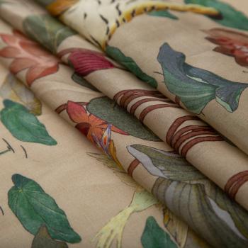 Шелк-батист 003-19630 бежевый принтованный