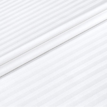 Сатин страйп К11-258 белый однотонный