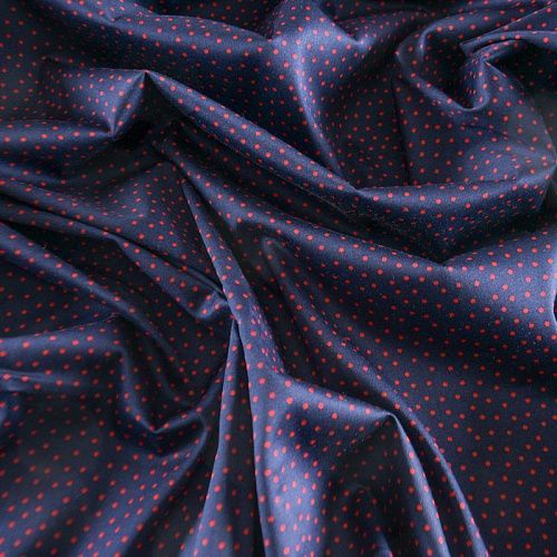 Коттон стрейч 063-12129 темно-синий принтованный