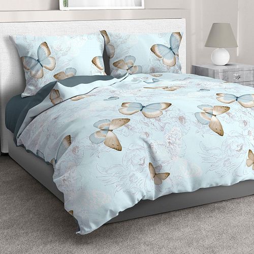 Бязь премиум ш.220 см 007-13840 голубой принтованный