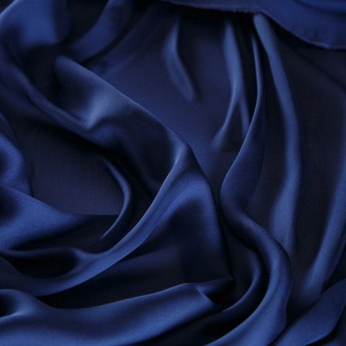 Шифон шелковый 068-17145 сапфировый однотонный