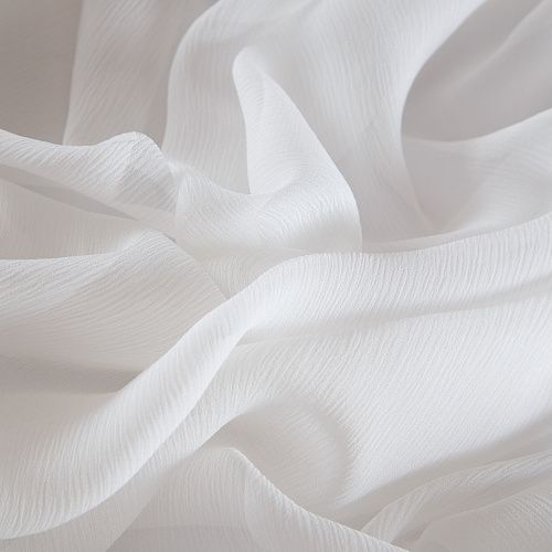 Шифон-жатка шелковый 068-16769 молочный однотонный