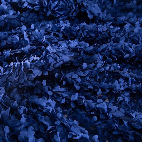 Объемная вышивка на сетке 010-20047 синий