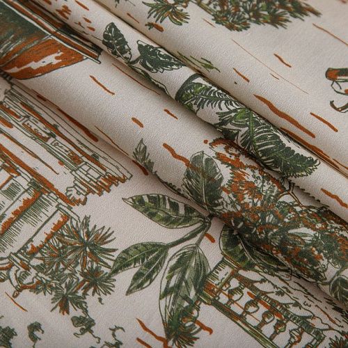 Батист 003-16574 экрю принтованный