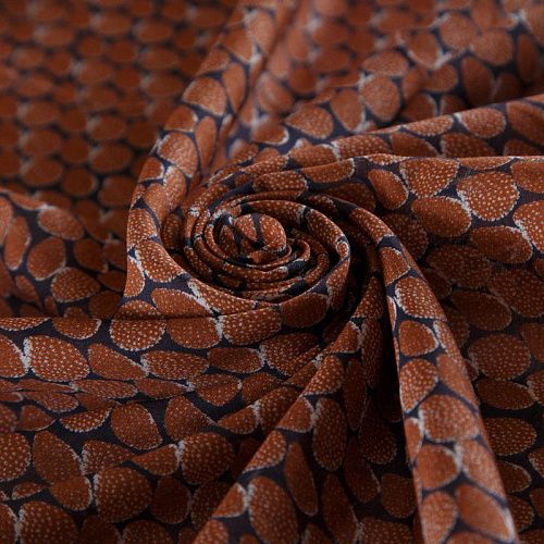 Батист 003-16106 темно-терракотовый принтованный