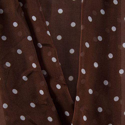 Шифон шелковый 068-12258 шоколадный принтованный