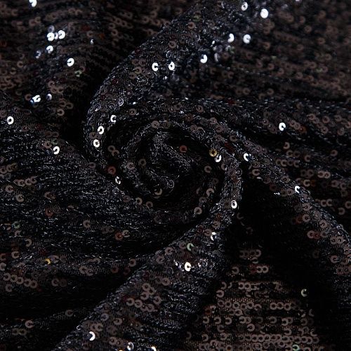 Пайетки на сетке 055-19069 черный