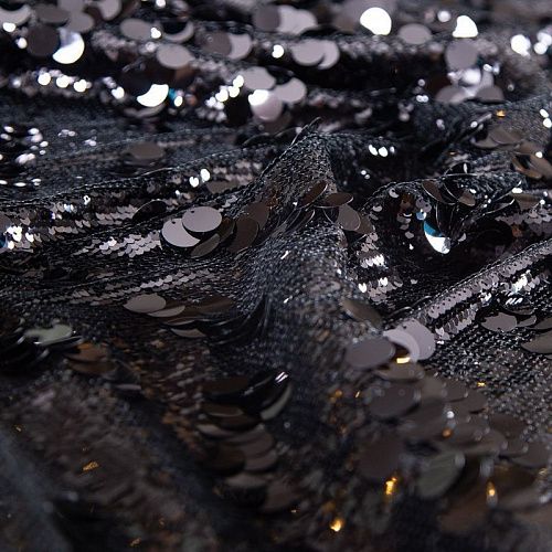 Пайетки конфетти на сетке 050-19874 черный