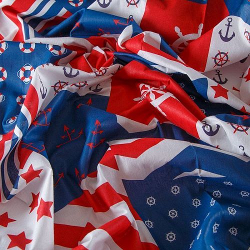 Бязь 007-13825 синий принтованный