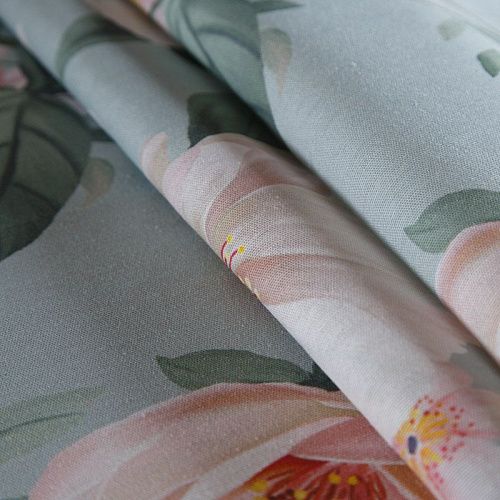 Ткань портьерная H-280 см 19-02-15869 мятно-бирюзовый принтованный