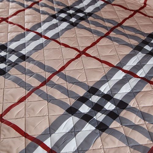 Ткань курточная стеганая 033-14411 бежевый принтованный