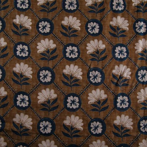 Батист 003-16461 коричневый принтованный