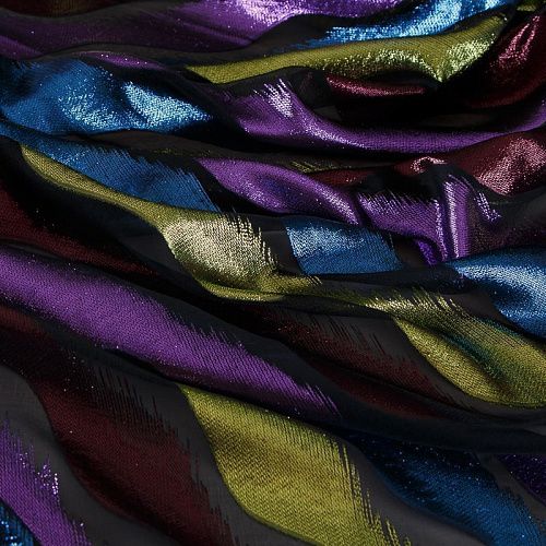 Шифон с люрексом 068-19166 черный мультиколор