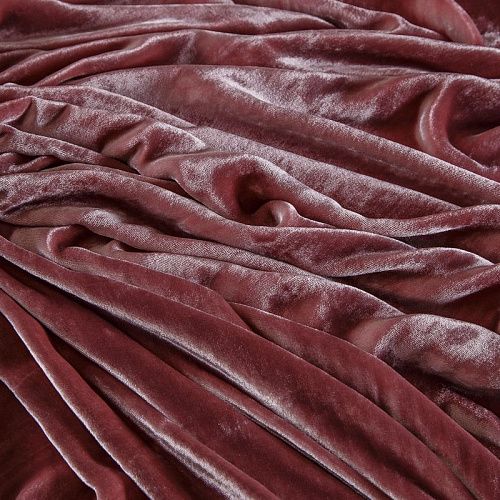 Бархат шелковый 002-17702 кораллово-розовый однотонный