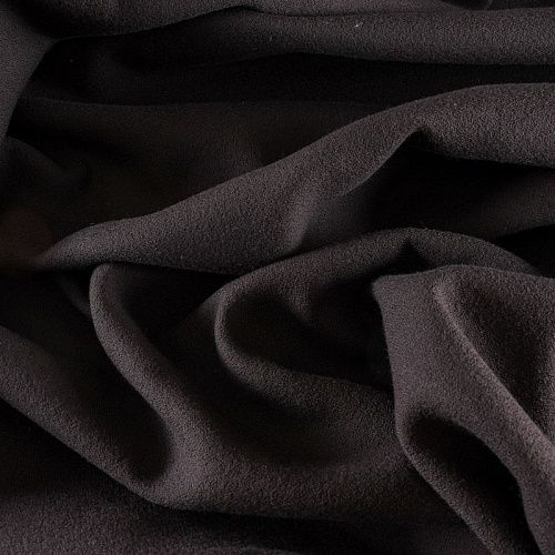 Креп двойной 026-11720 горький шоколад однотонный