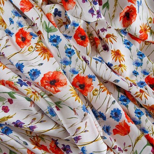 Штапель 069-17526 белый принтованный