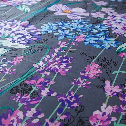 Сатин ш.220 см 007-13906 темно-серый принтованный