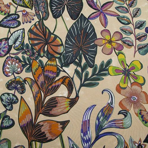 Трикотаж холодный 056-20201 экрю принтованный