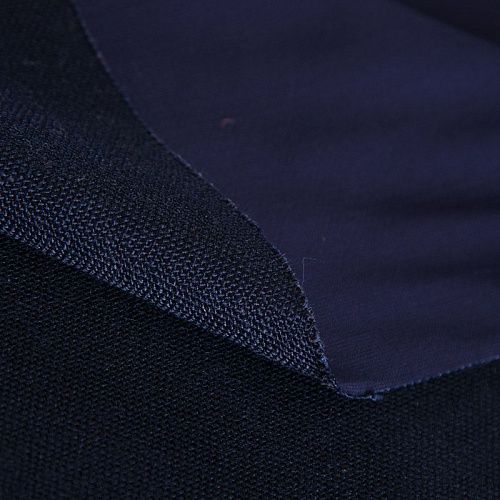 Лен на дублерине 035-16536 темно-синий однотонный