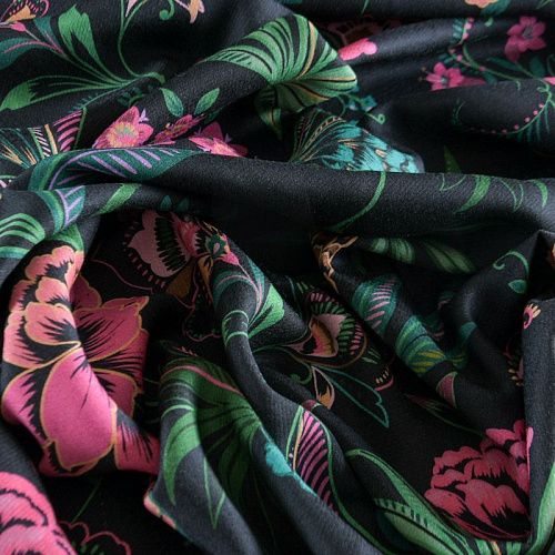 Вискоза 009-12205 черный принтованный