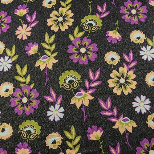 Вискоза с люрексом 009-12076 черный принтованный