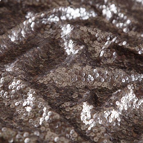 Пайетки на сетке 055-16505 серо-бежевый