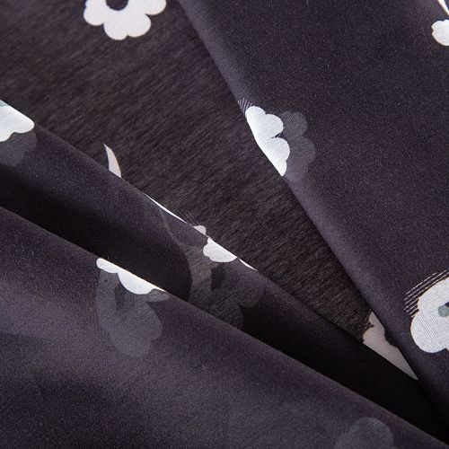 Шелк-батист 064-20100 черный принтованный