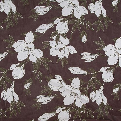 Шифон 068-17381 горький шоколад принтованный