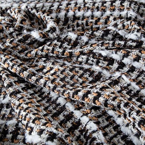 Твид шерстяной 052-19806 молочно-карамельный мультиколор