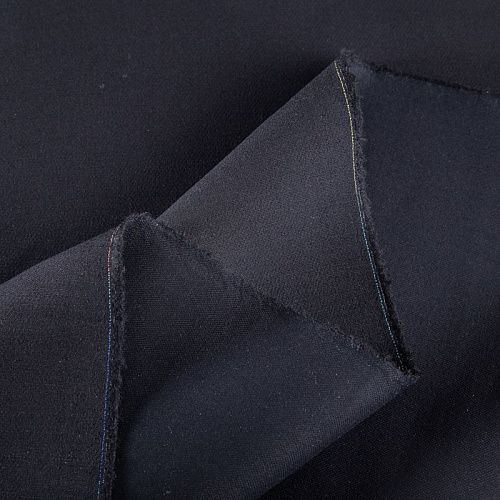 Ткань костюмная дублированная 025-19817 черный однотонный