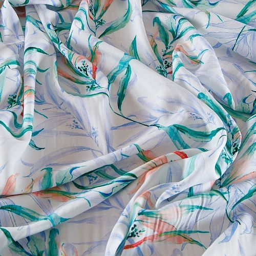 Штапель 069-17523 белый принтованный