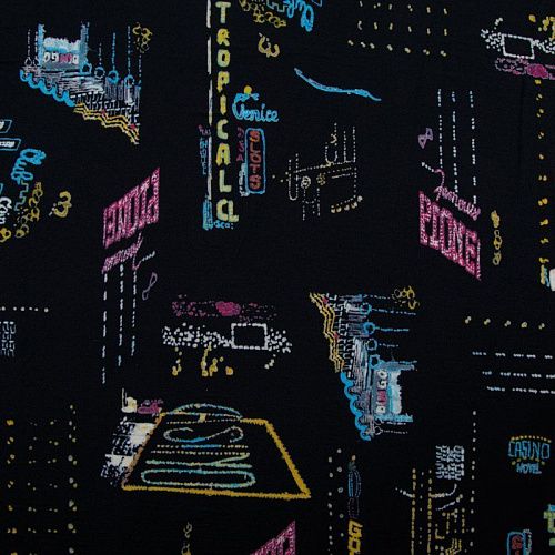 Трикотаж 056-12476 черный принтованный