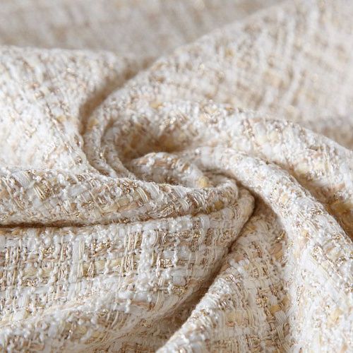 Твид шанель 052-15604 молочно-золотистый