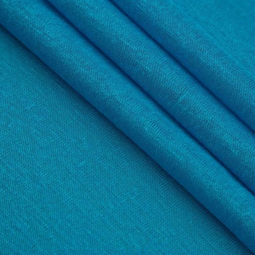 Трикотаж льняной 056-16705 лазурно-голубой