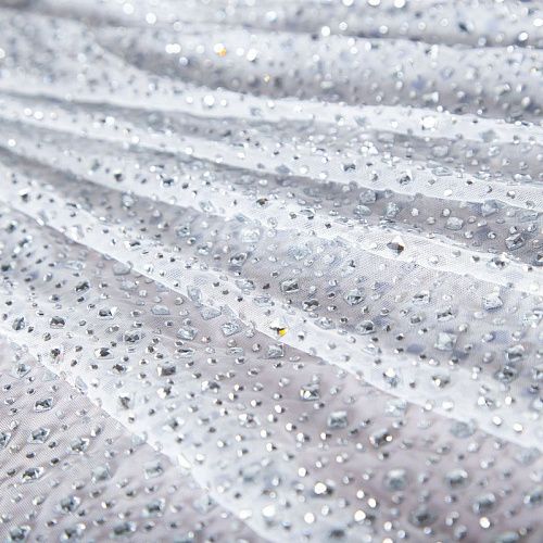 Сетка трикотажная со стразами Swarovski 050-19876 белый