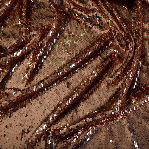 Пайетки на сетке 055-16860 золотисто-медный