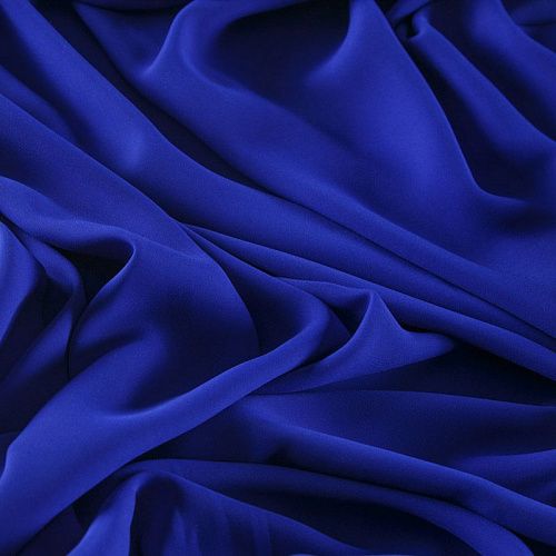 Креп стрейч 026-13126 синий электрик однотонный