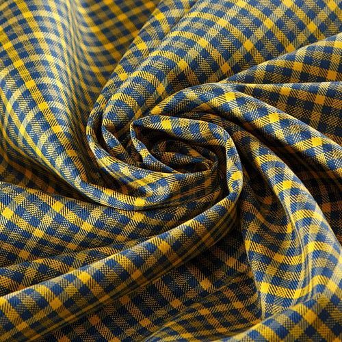Коттон стрейч 063-12300 желто-синий