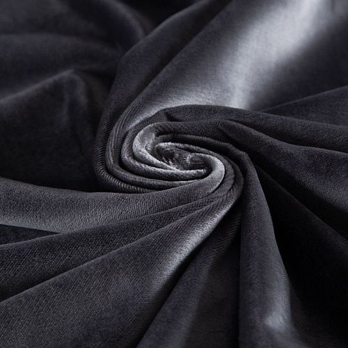 Бархат хлопковый 002-20035 дымчато-серый однотонный