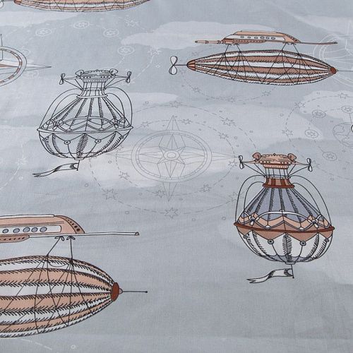 Бязь 007-13513 светло-серый принтованный