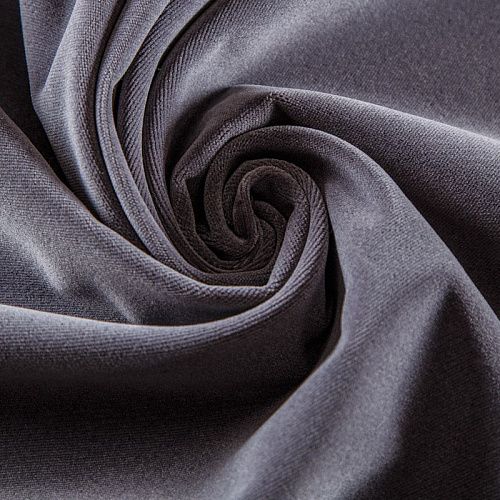 Ткань портьерная негорючая бархат 09-02-13730 серый однотонный