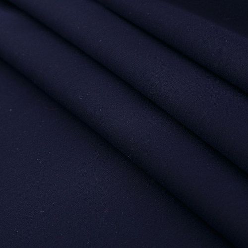 Лен на дублерине 035-16536 темно-синий однотонный